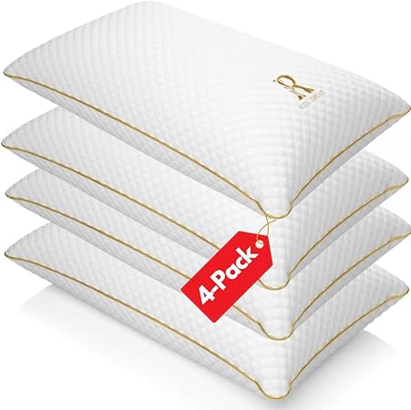 2-Pack King Pillows, Memory Foam Pillow, Rayon Derived from Bamboo Pillow