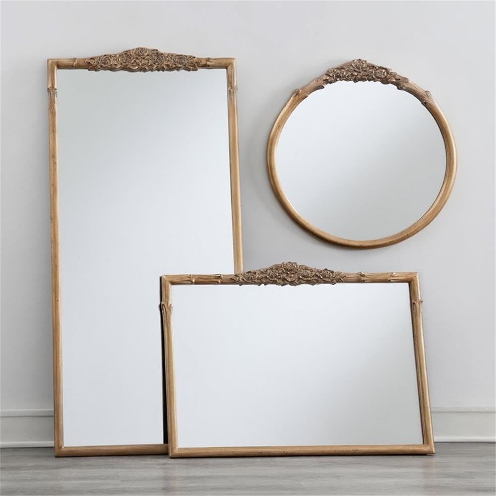 Provincial Round Wall Floor Mirror in Vintage Gold