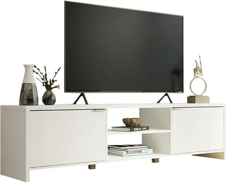 Large Media Console with Cable Management for 65, 75 Inch Media Storage Gaming Living