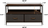 TV Stand Dresser with 2 Drawers - Television Riser Chest with Storage - Bedroom