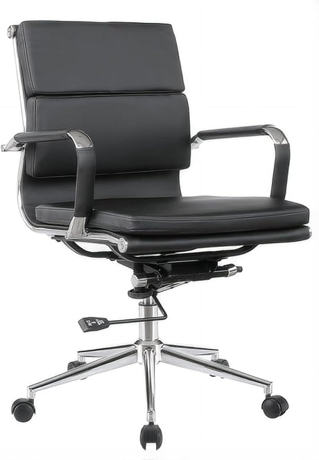 Ribbed Office Desk Chair Mid-Back Ergonomic Chair