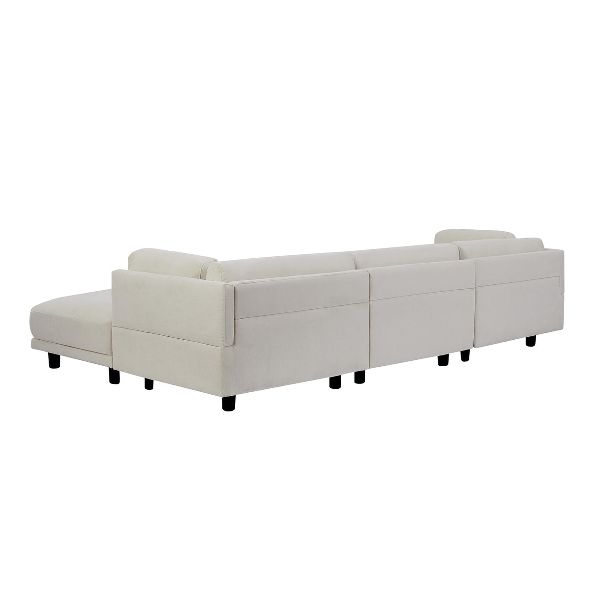 Convertible Sectional Sofa, L Shaped Couch with Reversible Chaise, 3, White