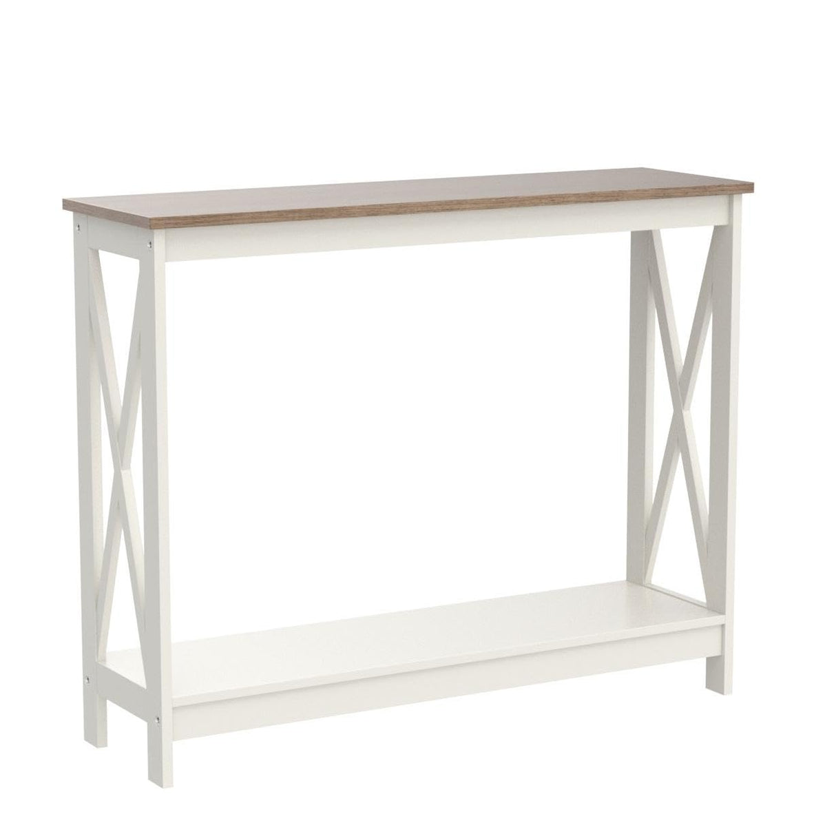 Console Table with Storage Shelf, 2 Tier Farmhouse Sofa Table for Entryway,