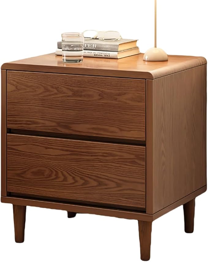 Wooden Bedroom Nightstand Side Table, Modern Nightstand with 2 DrawersNightstand Side Table, Bedroom Furniture,A48cm