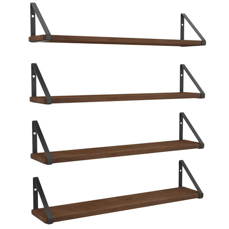 Ponza Floating Shelves for Wall, 24" Rustic Wood Wall Shelves for Bedroom Decor