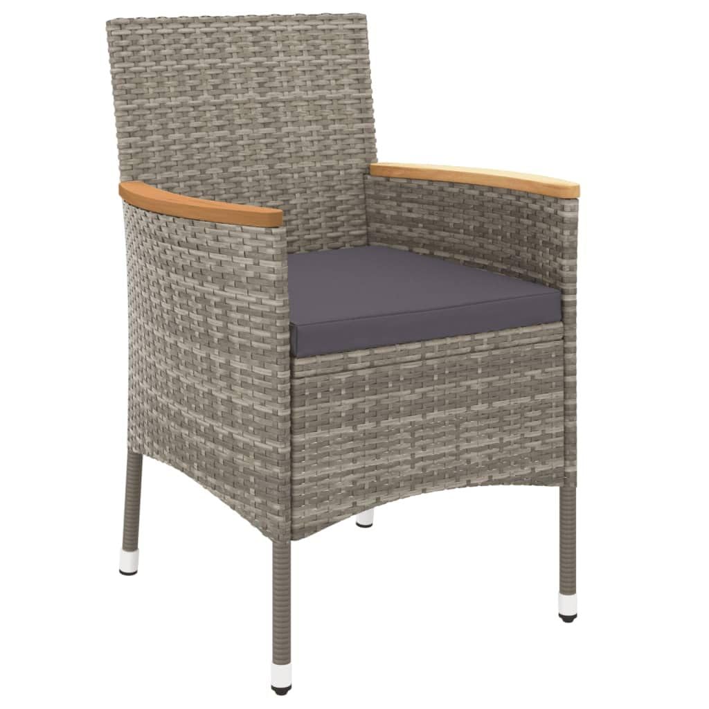Outdoor Dining with 5 Piece Patio Dining Set, Comfortable Cushions, Durable Rattan, Gray
