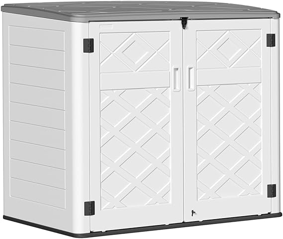 Outdoor Storage Cabinet,4 x 3.4 FT Outdoor Horizontal Storage Shed w/o Shelf