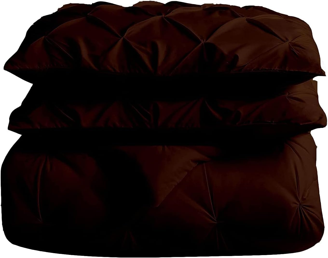 Queen Size Brown Pinch Pleated Comforter with 4 Corner Tabs 100% Organic Cotton