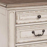 Realyn French Country 3 Drawer Nightstand with Electrical Outlets & USB Ports