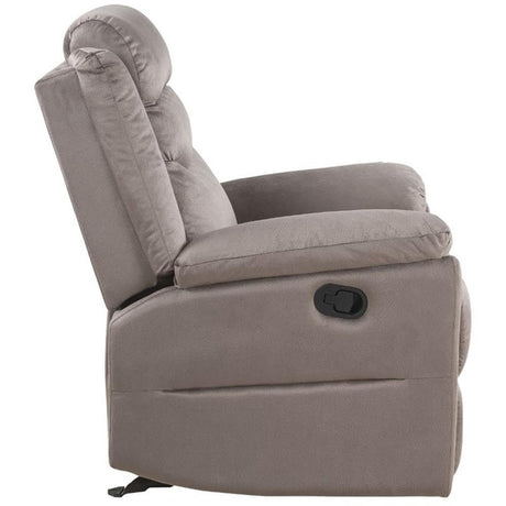 Horizontal Tufted Motion Glider Recliner in Brown