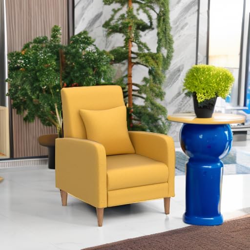 Modern Upholstered Accent Chair Armchair with Pillow, Fabric Reading Living Room