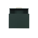 Linon Modern Dark Green Gold Hardware Lennon Two Drawer Nightstand