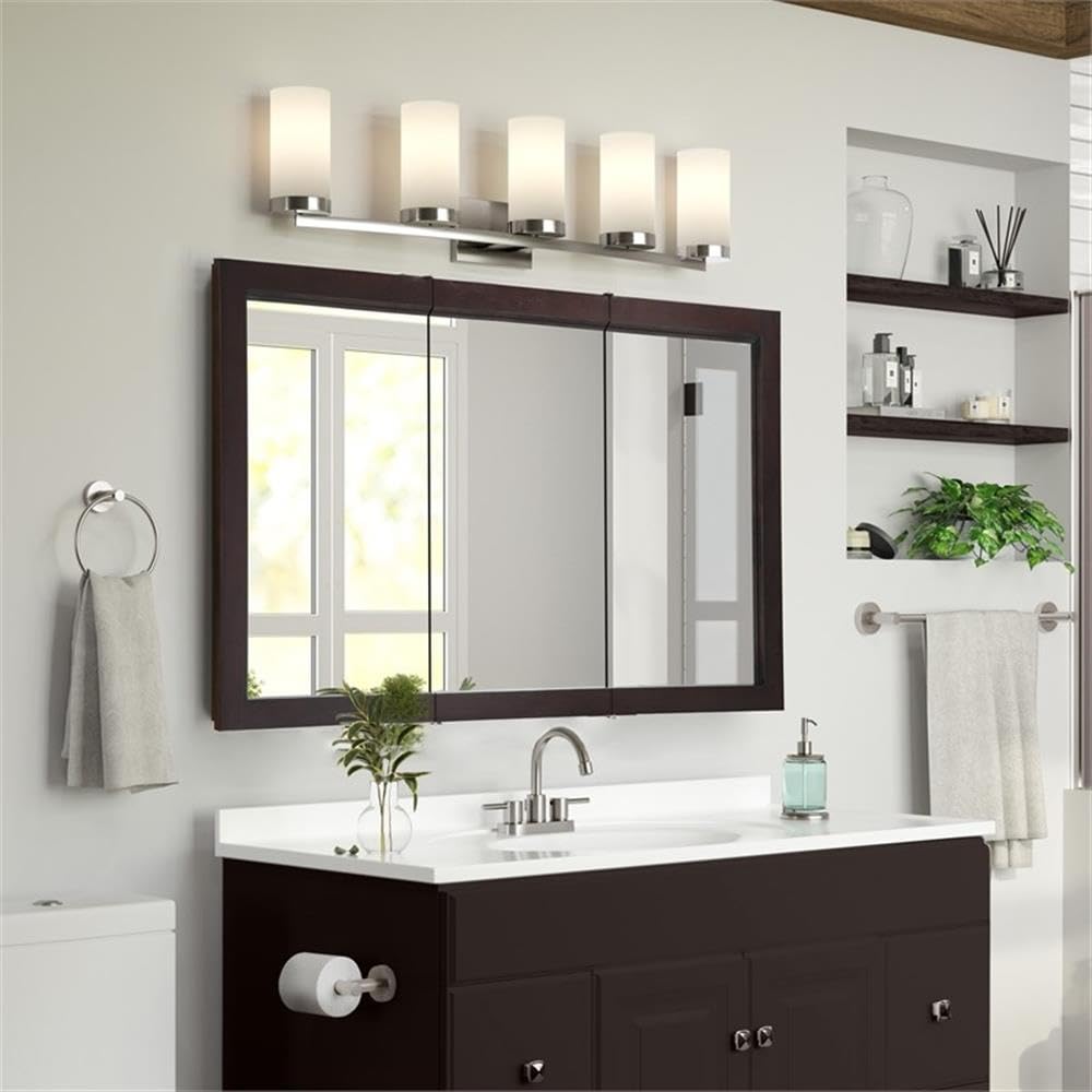 48-Inch Assembled Wood Framed Medicine Cabinet Mirror in Espresso