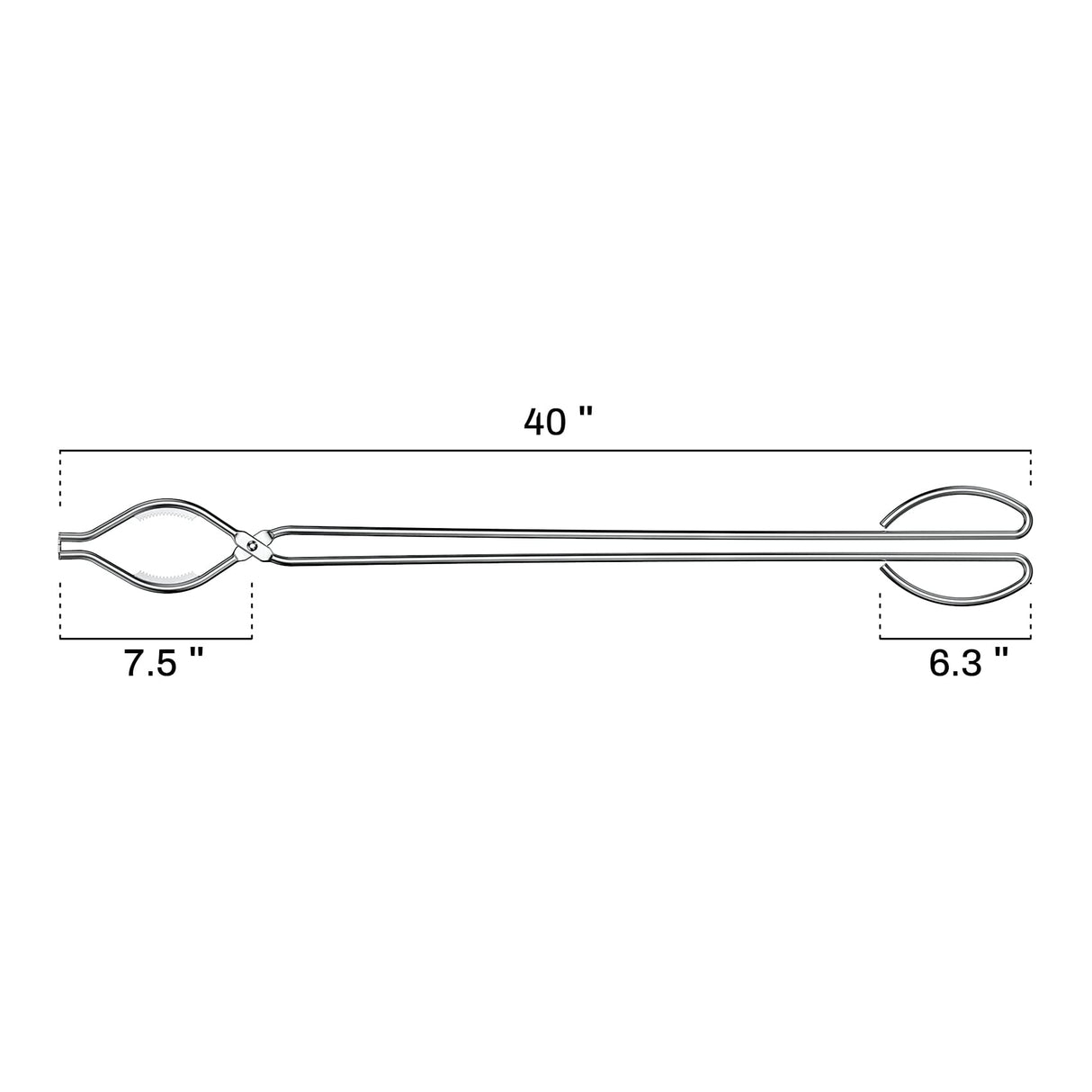 40-Inch Stainless Steel Log Claw Tongs - Heavy-Duty Metal Grip Grabber Tool