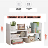SHADAOYU Multi-Functional Desk Bookcase, Small Lightweight Desktop Organiser, Desktop Shelf Rack, Desk File Organiser, Freestanding Desk Shelf for Storage and Organisation