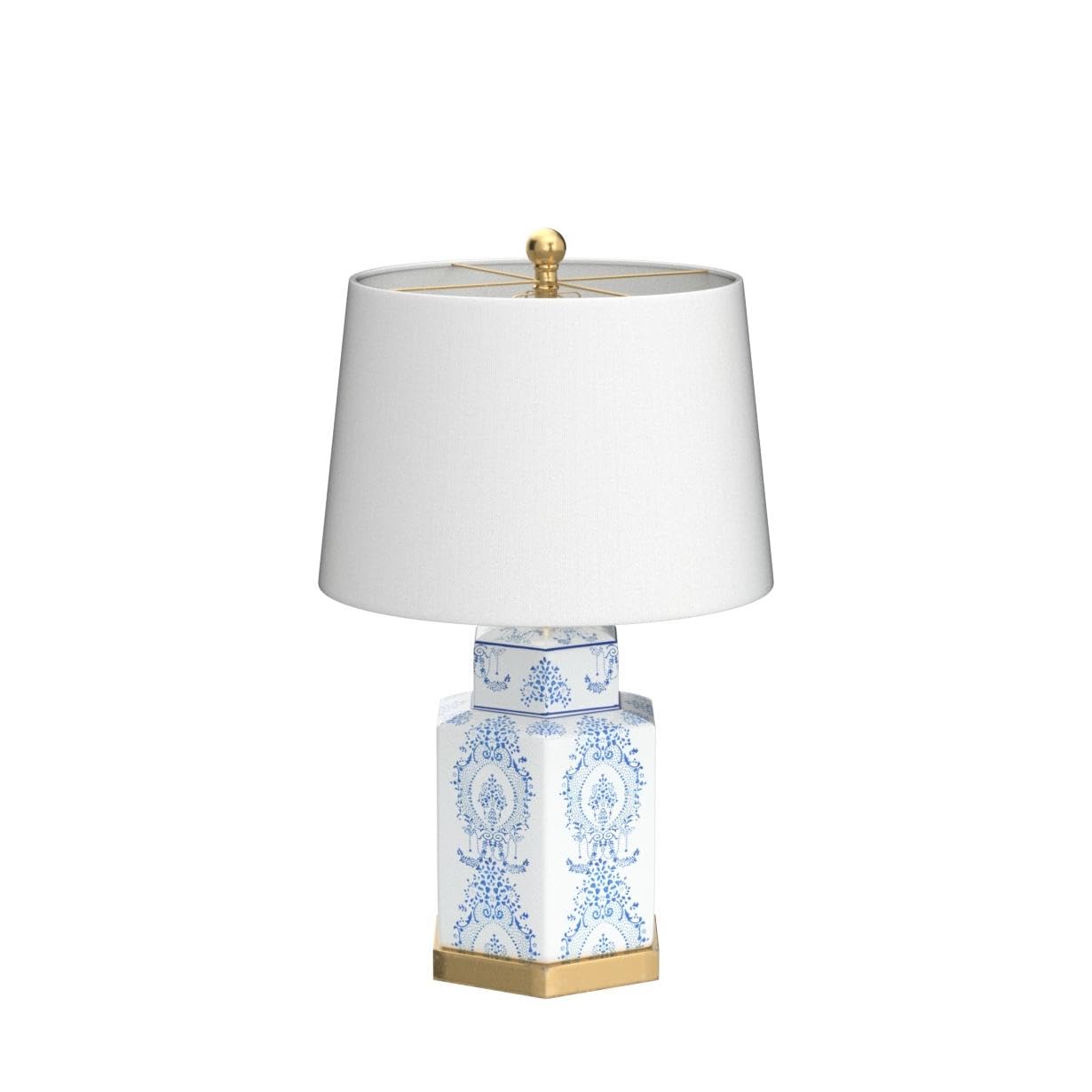 Bodin Blue & White Table Lamp Set of 2 - 23 Inch Ceramic Nightstand Lamps with LED Bulbs