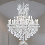 Large Silver Modern Crystal Chandelier Light Fixtures - 24 Lights, Pendant Light Foyer