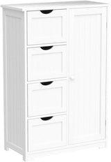 Bathroom Storage Cabinet, Wooden Storage Cupboard Organizer with 4 Drawers