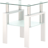 Modern Tempered Glass Coffee Table Set - 1/2/3 Piece Living Room Table Set - Sleek Design