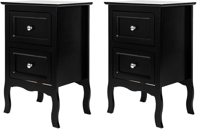 White Nightstand Set of 2, Nightstands with 2 Drawers, Bed Side Table/Night Stand, Small Nightstand for Bedroom, Small Spaces