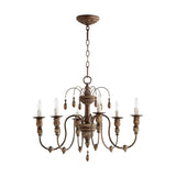 Quorum International 6316-6-70 I Salento Collection 25 Inch Six Light Chandelier I Persian White Finish I Candelabra Base I LED Compatible I Traditional Style Fixture I