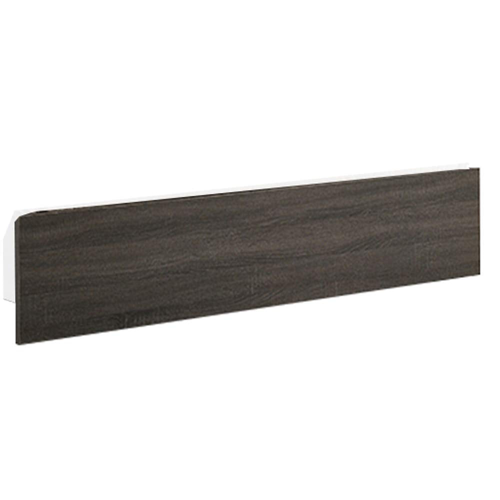 Bed with Button Tufted Headboard, Gray and Brown