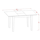 MLCL5-MAH-C Milan 5 Piece Set Includes a Rectangle Dining Room Table with Butterfly