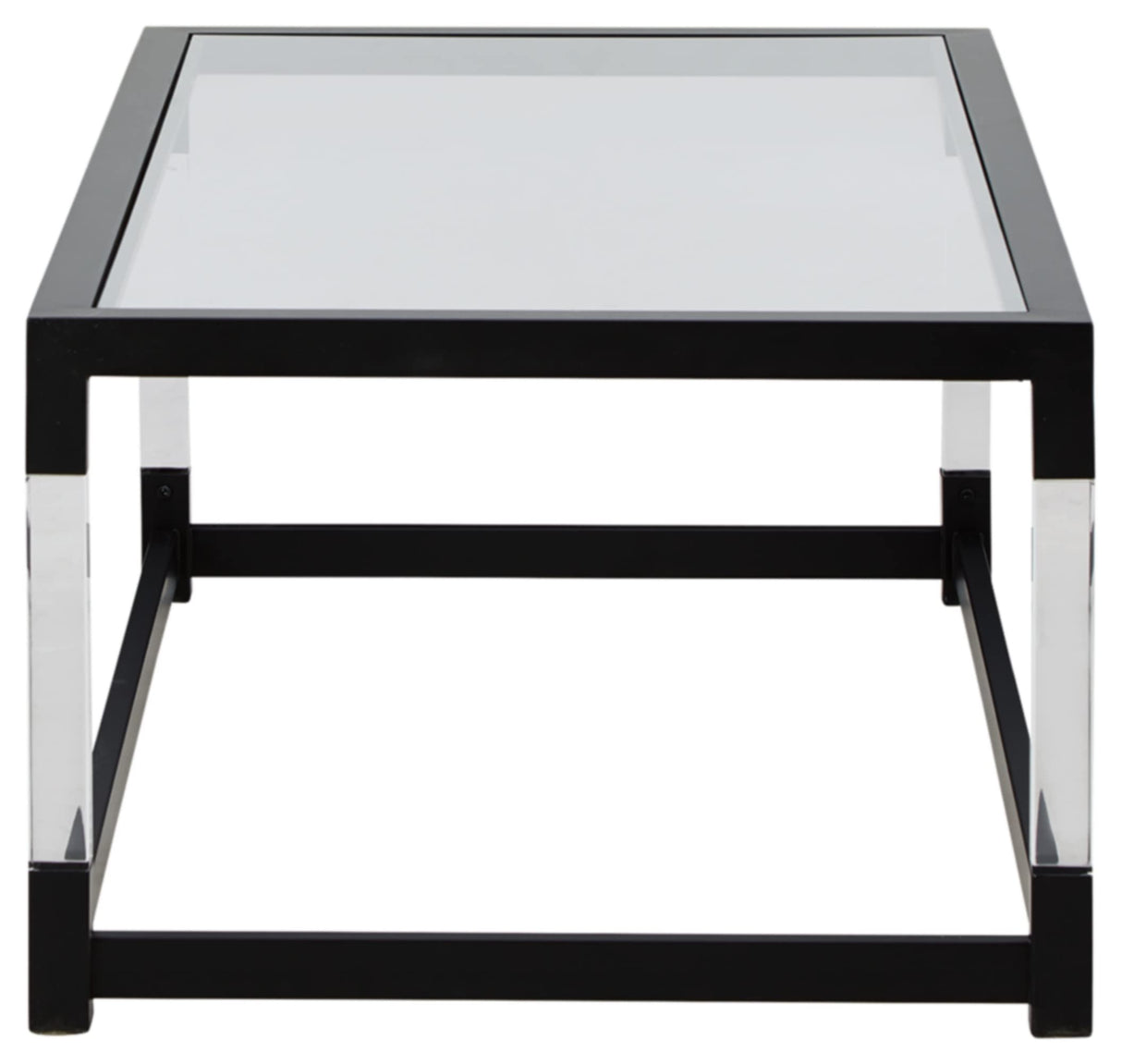 Nallynx Contemporary Glass Coffee Table, Black