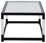 Nallynx Contemporary Glass Coffee Table, Black