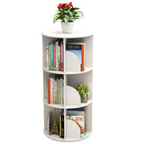 Rotatable Bookshelf White Bookcase Floor-to-Ceiling Multi-layershelves Multi-Layer White Bookshelves Office Storage Rack