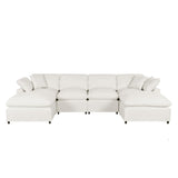 Large U-Shape Sectional Sofa Set, 2 Large Chaise with Removable