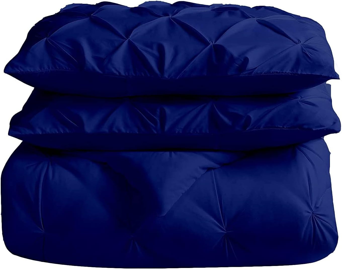 All-Season Full Size Royal Blue Pinch Pleated Comforter with 4 Corner Tabs 100%