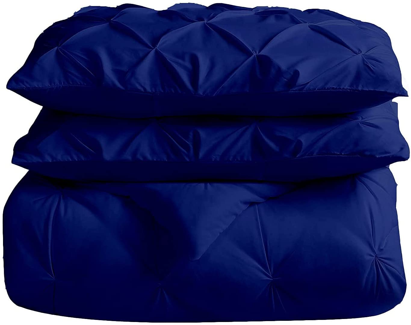 All-Season Full Size Royal Blue Pinch Pleated Comforter with 4 Corner Tabs 100%