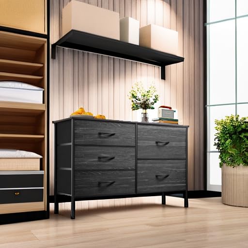 Dresser for Bedroom with 5 Drawers, Wide Bedroom Dresser with Drawer Organizers