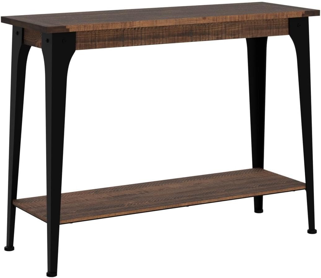 Console Tables for Living Room, 30'' Rustic Entryway Table, Brown/Black Wood Sofa Table