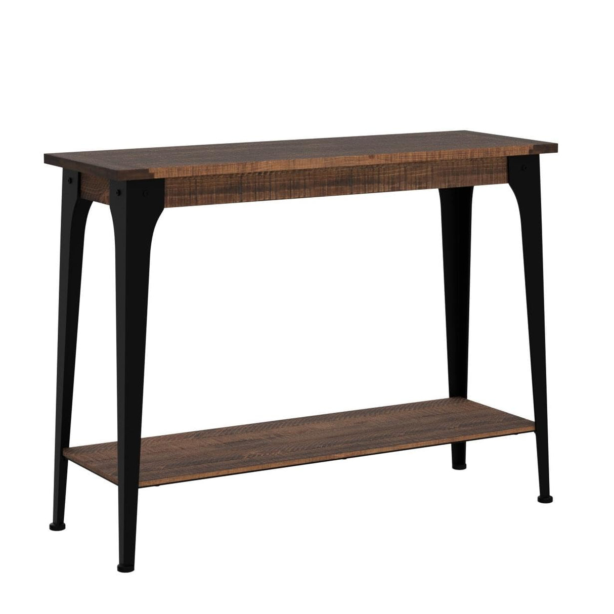 Console Tables for Living Room, 30'' Rustic Entryway Table, Brown/Black Wood Sofa Table