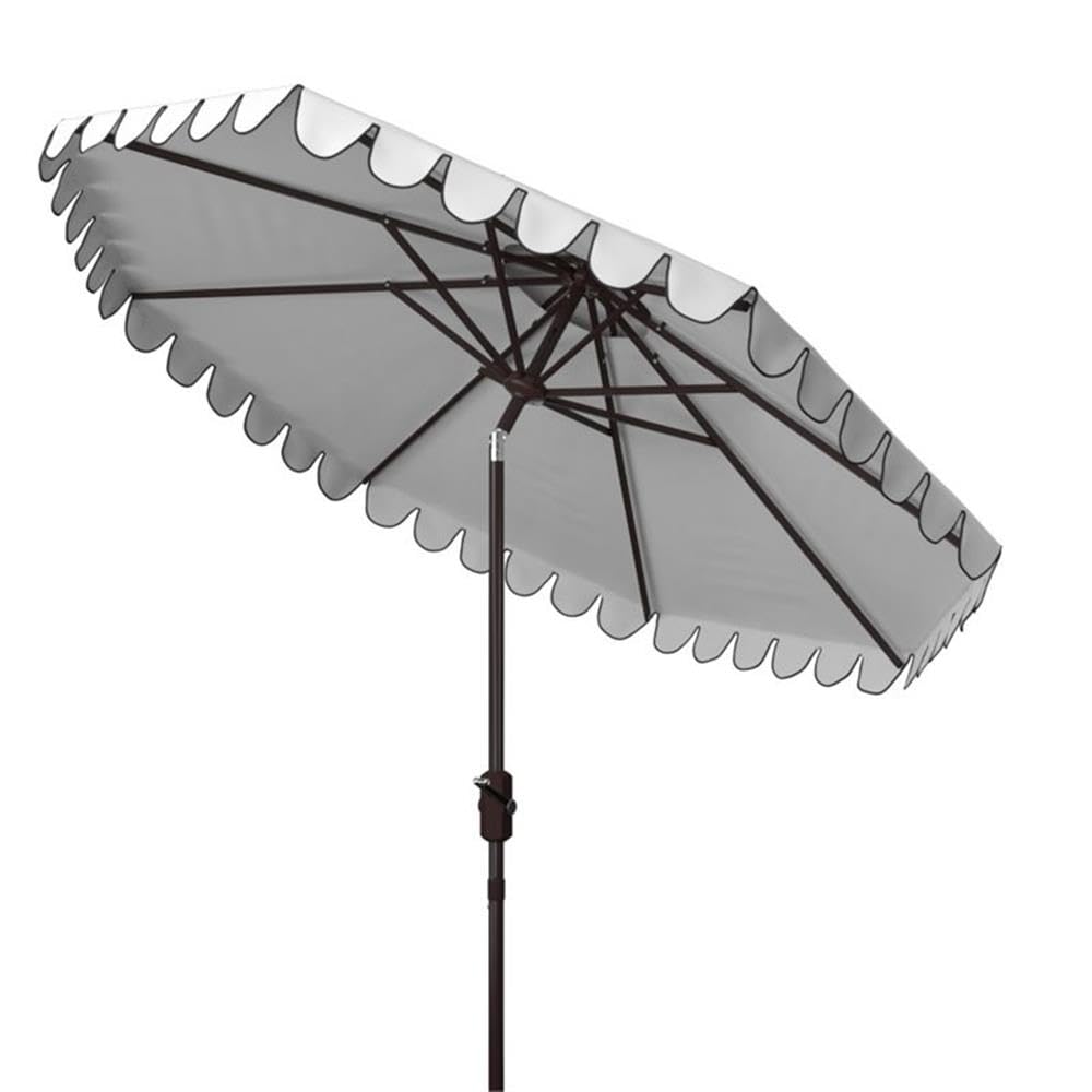 Outdoor Venice White and Black 9-foot Round Double Top Crank UV Protected Umbrella