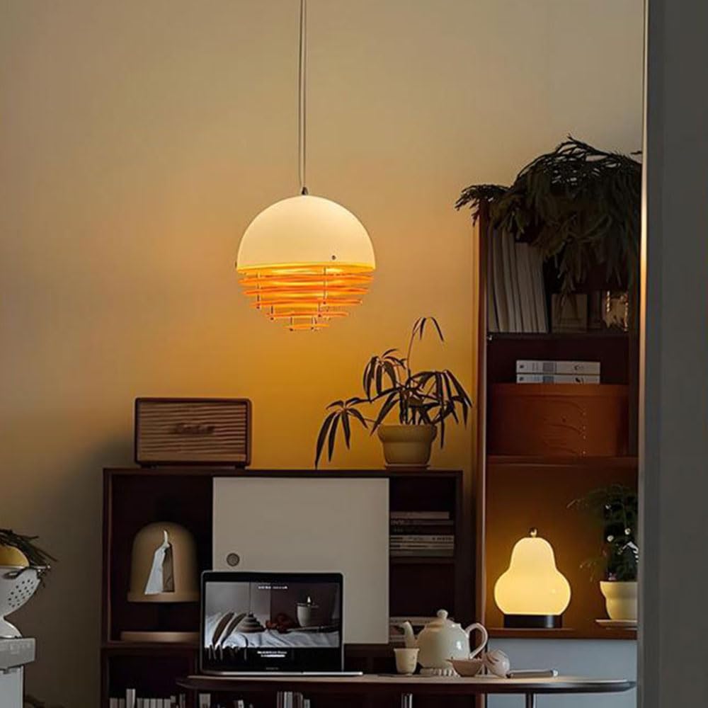 Orange Kitchen Pendant Light - 12 Inch Sunset Farmhouse Fixture