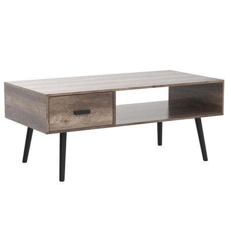 Coffee Table with Storage for Living Room, Coffee Table with Drawer and Shelf