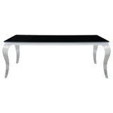 Carone Rectangular 81-inch Glass Top Dining Table Black