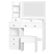 Vanity Desk with Mirror and Lights, Makeup Vanity with Stool, Vanity Mirror with Lights