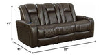 Delangelo Power Motion Reclining Sofa, Brown