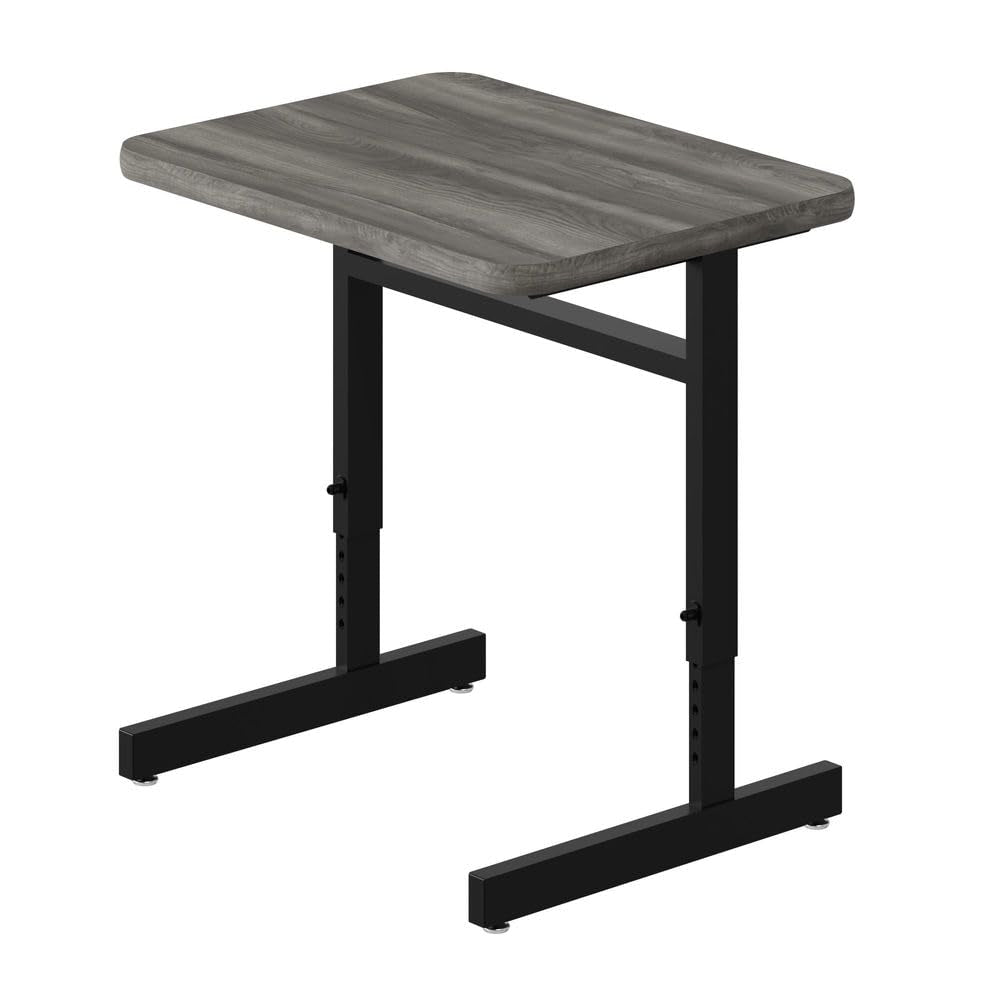 Correll 20"x27" Computer Desk, Height Adjustable (21"-29") Durable New England Driftwood High Pressure Laminate Top & Edge, Classroom Workstation, Steel Frame, Tamper Resistant, Made in The USA