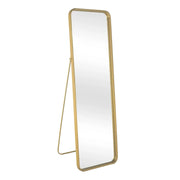 High Gold Rounded Frame with Floor Stand Wrought Iron Full Length Mirror Full-Length