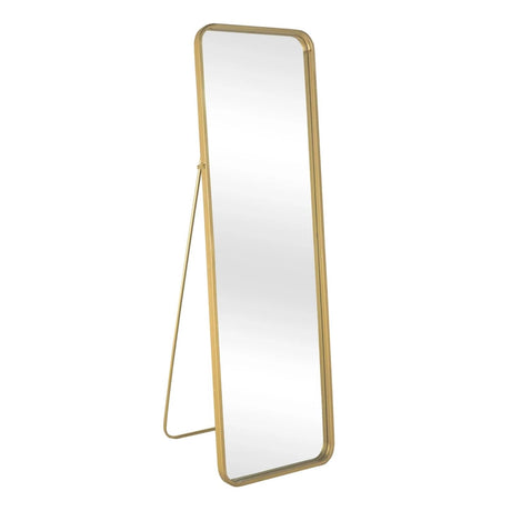 High Gold Rounded Frame with Floor Stand Wrought Iron Full Length Mirror Full-Length