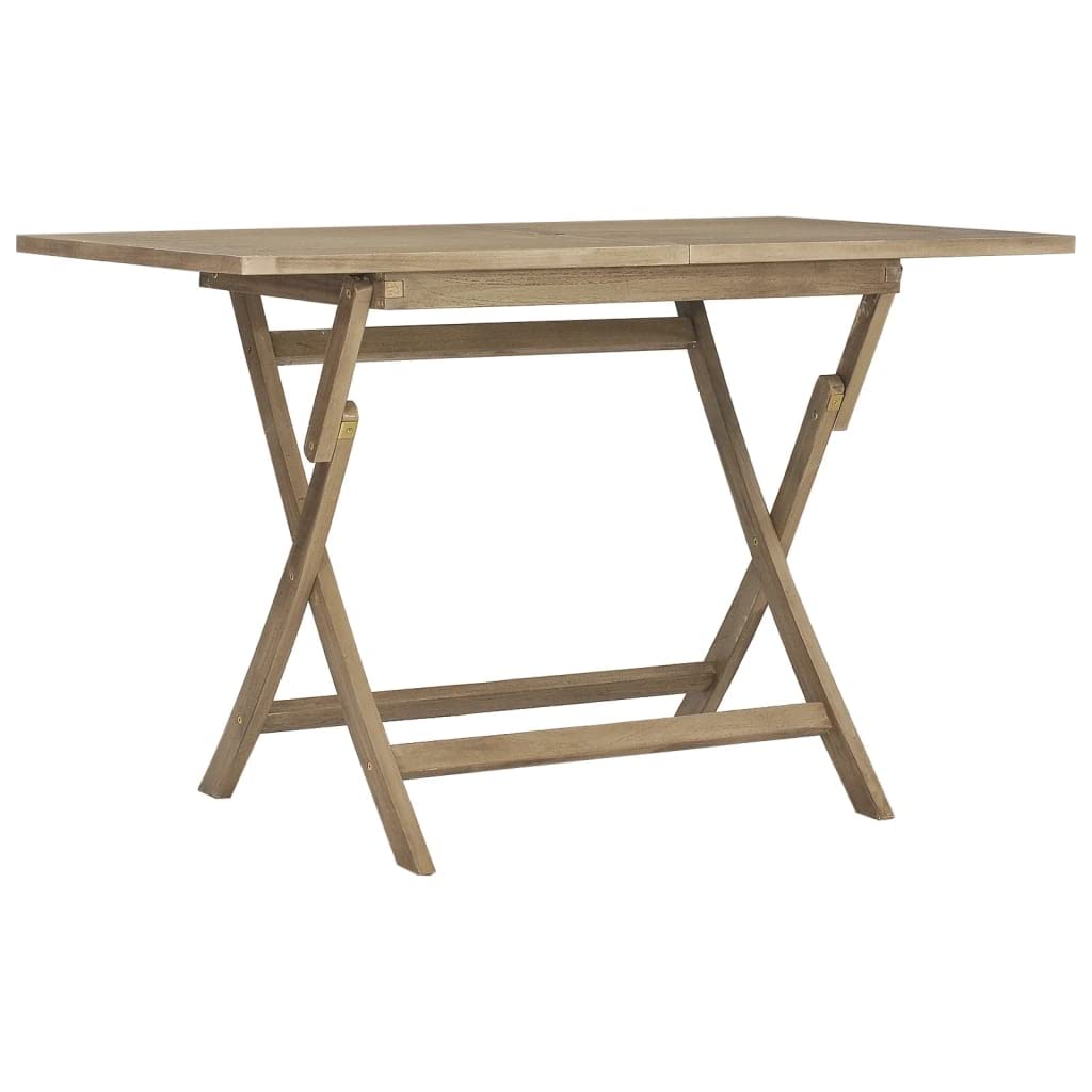 Folding Patio Table Gray 47.2"x27.6"x29.5" Solid Wood Teak