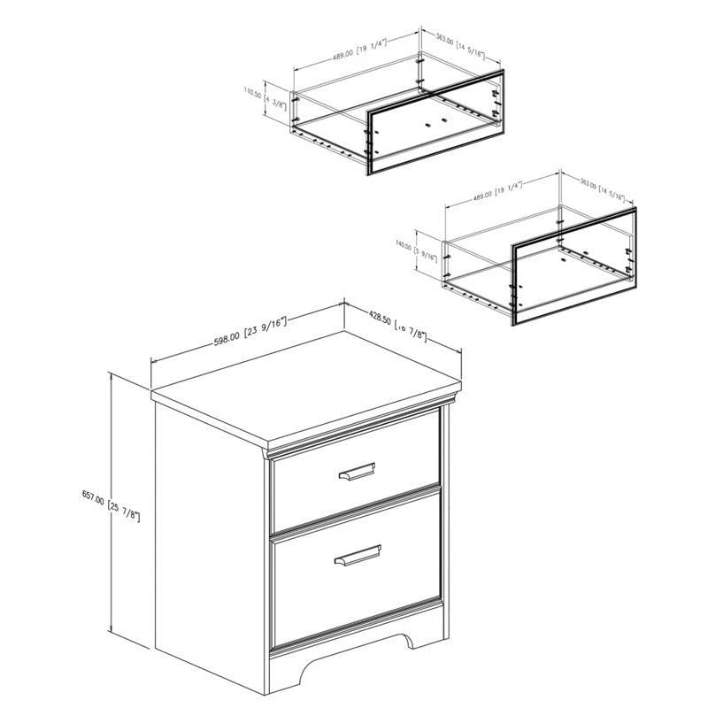 3 Piece Modern Bedroom Furniture Set - 8 Drawer Bedroom Dresser/Small Nightstand