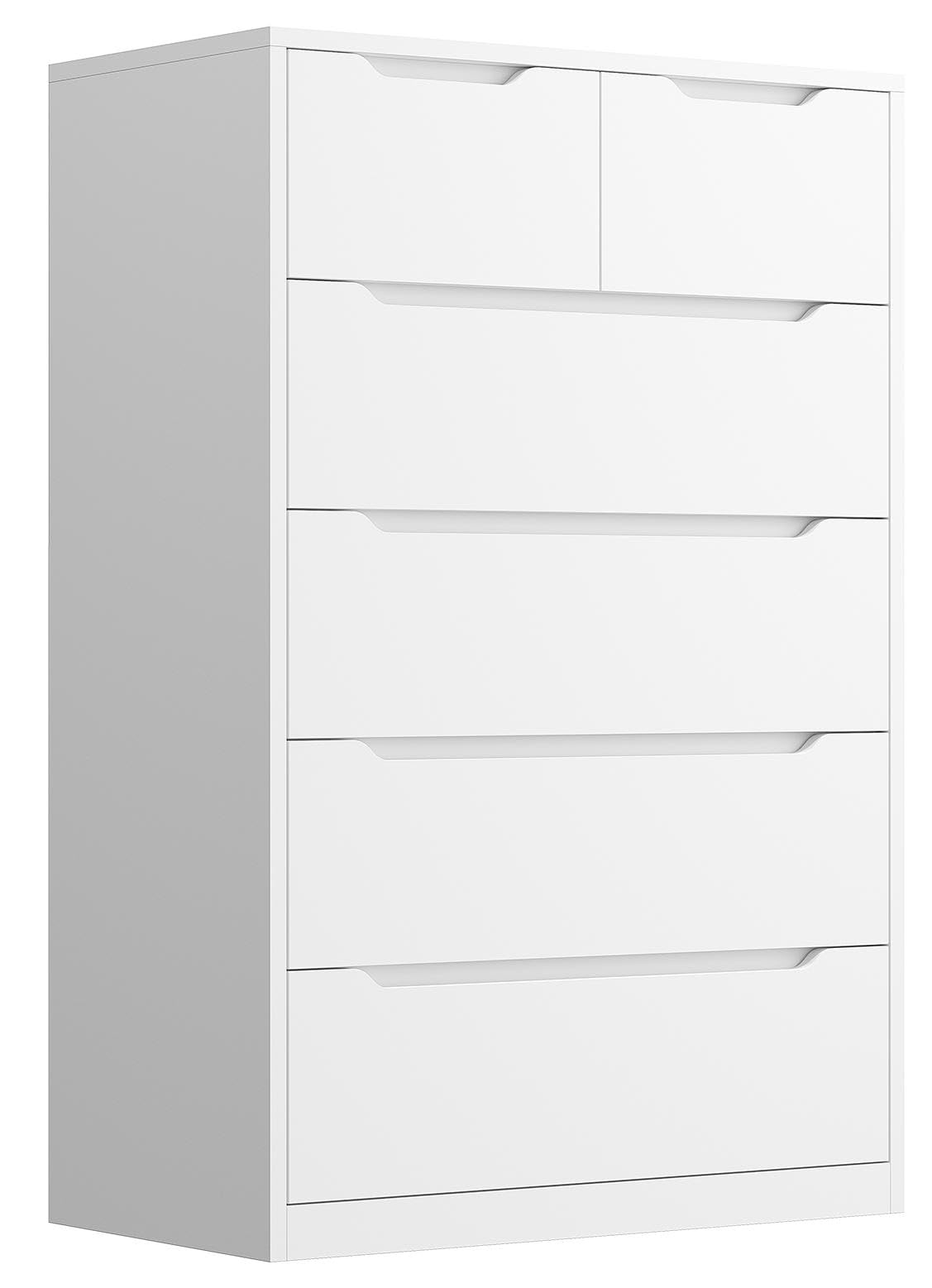 Dresser, Dresser for Bedroom, White Dresser with 6 Wood Large Drawers