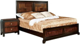 FOA Delia 2pc Walnut Transitional Wood Panel Bedroom Set - Full + Nightstand