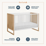 Toddler Convertible Crib | Sustainable Non-Toxic Materials | 3 Adjustable Heights